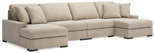 Calden - 4-Piece Sectional With Double Chaise - Oatmeal - Simple Home Plus
