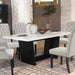 Osborne - Marble Top Dining Table - Rustic Espresso - Simple Home Plus