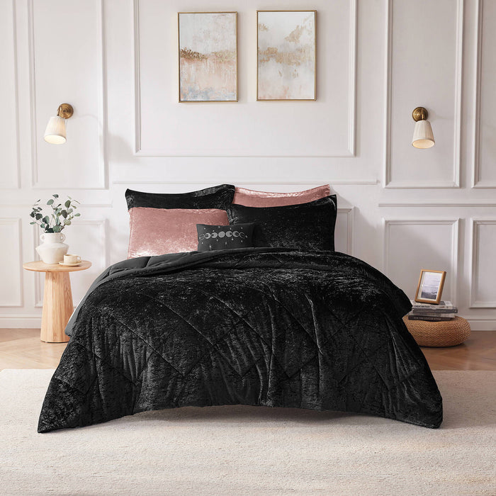 Felicia - King Comforter Set - Black - Simple Home Plus