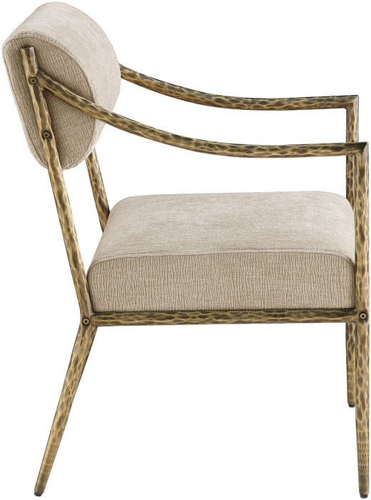 Bastille - Upholstered Dining Arm Chair (Set of 2) - Brass Frame - Simple Home Plus