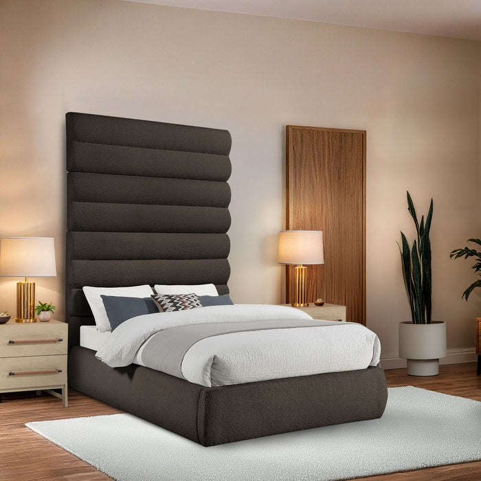 Adam - Boucle Fabric Bed With 89" Headboard - Simple Home Plus