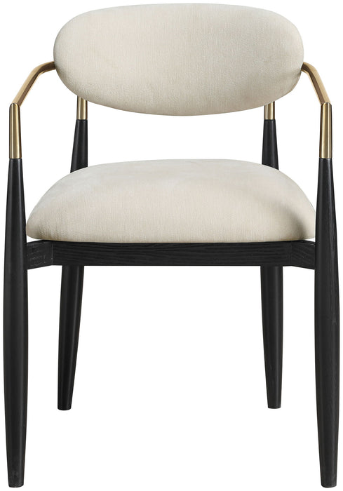 Riccio - Fabric Dining Arm Chair (Set of 2) - Black And Gold Frame - Simple Home Plus