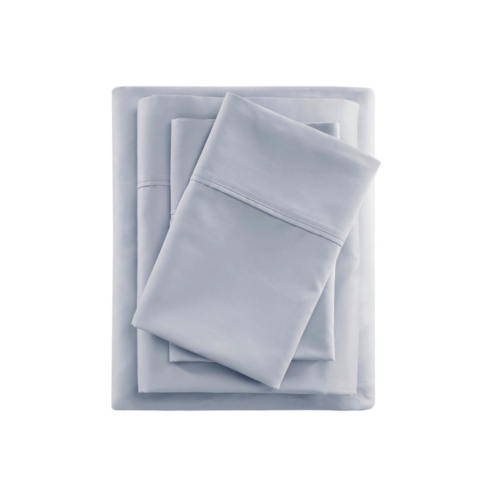 600 Thread Count - Queen Cooling Blend 4 Piece Sheet Set - Blue
