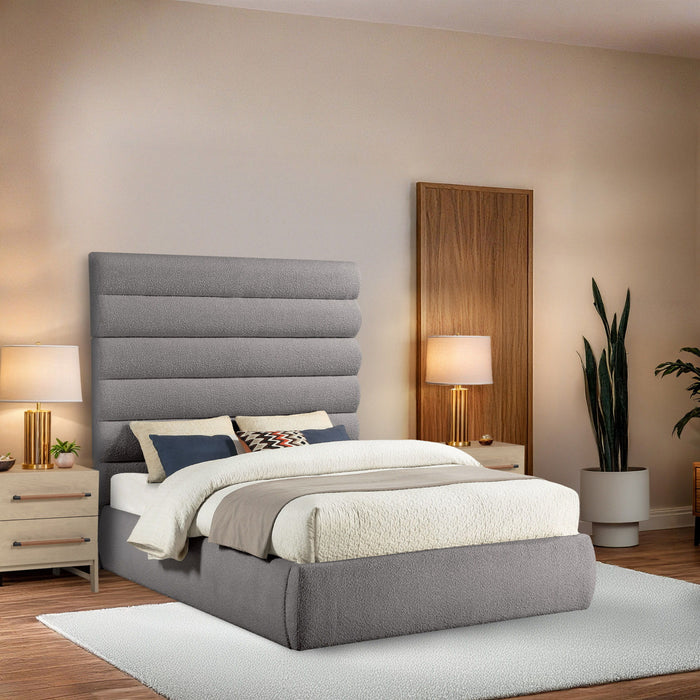 Adam - Boucle Fabric Bed With 70.5" Headboard - Simple Home Plus