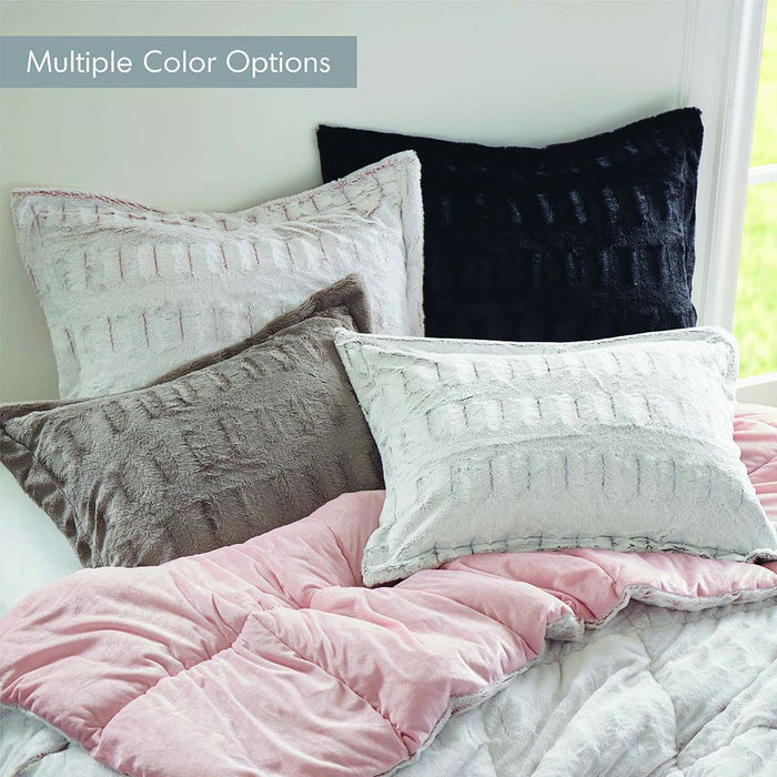 Gia - 3 Piece Full/Queen Solid Comforter Mini Set - Black - Simple Home Plus