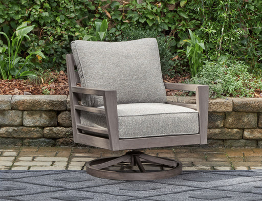 Hillside Barn - Gray / Brown - Swivel Lounge W/ Cushion - Simple Home Plus