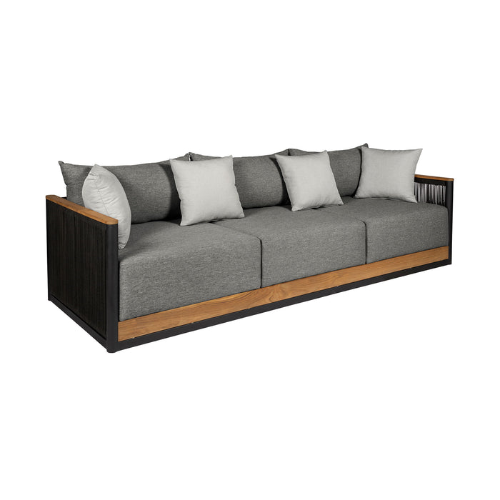 Artesia - Outdoor Patio Sofa - Black / Dark Gray - Simple Home Plus