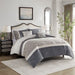 Amelia - 5 Piece Jacquard Stripe Comforter Set With Throw Pillows - Gray - Simple Home Plus