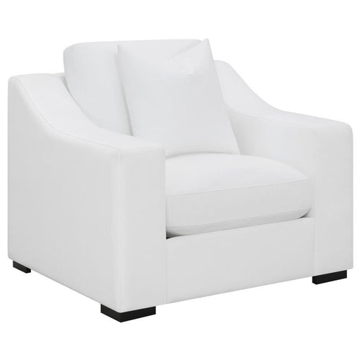 Ashlyn - Upholstered Sloped Arm Accent Chair - White - Simple Home Plus