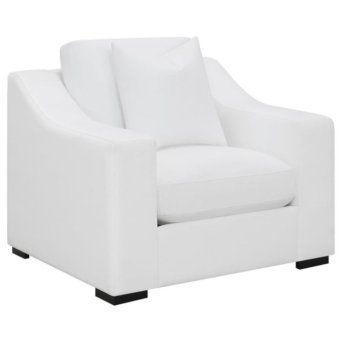 Ashlyn - Upholstered Sloped Arm Accent Chair - White - Simple Home Plus