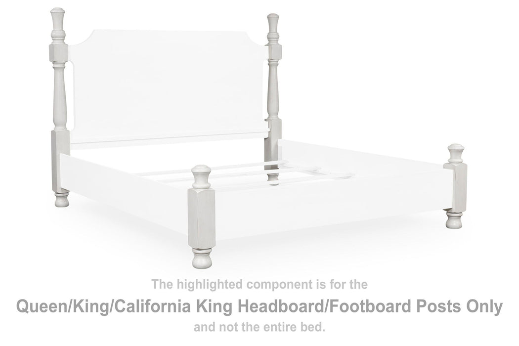 Rowlenstown - Queen/King/California King Headboard/Footboard Posts - Antique White - Simple Home Plus