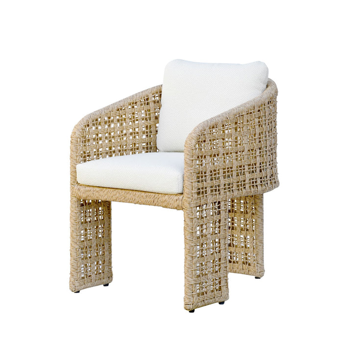 Driftbay - Outdoor Dining Chair - White / Natural - Simple Home Plus