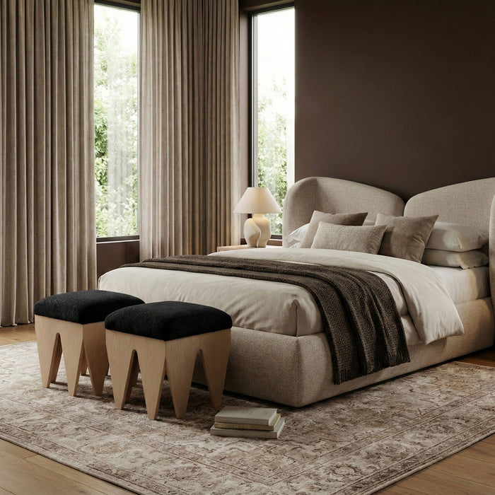 Altair - Fabric Bench - Light Brown Base - Simple Home Plus