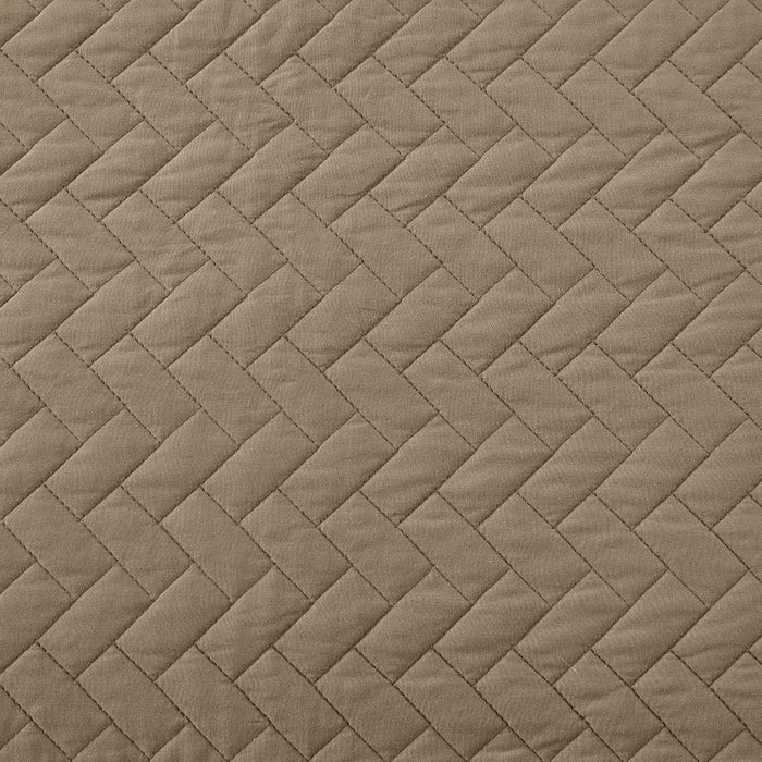 Velvet Touch - King 3 Piece Luxurious Oversized Quilted Coverlet Set - Taupe