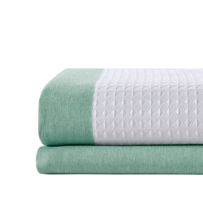 Spa Waffle - 72" Shower Curtain With 3M Treatment - Aqua - Simple Home Plus