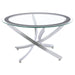 Brooke - Round Glass Top Coffee Table Metal Base - Simple Home Plus
