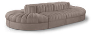 Rummi - Oval Velvet Performance Fabric Upholstered 8 Piece Modular Sectional - Simple Home Plus