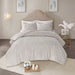 Laetitia - King 3 Piece Tufted Medallion Comforter Set - Gray - Simple Home Plus