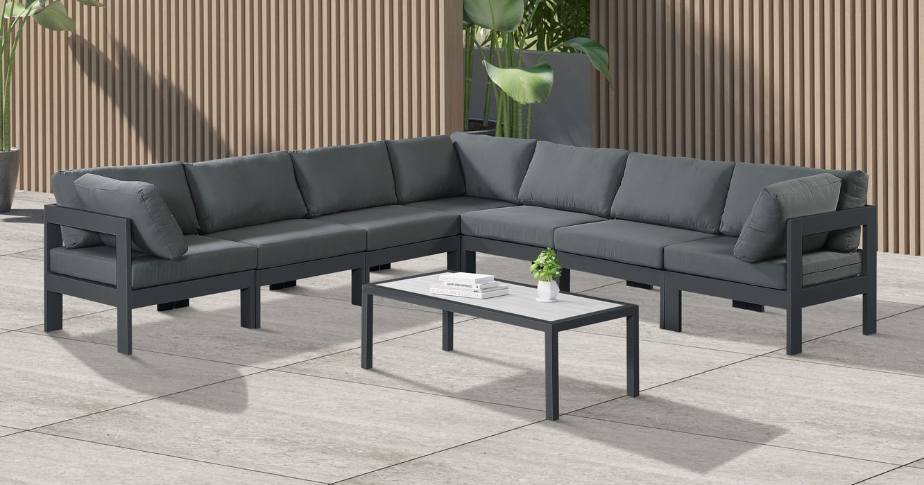 Nizuc - Outdoor Patio 7 Piece Modular Sectional With Gray Frame - Simple Home Plus