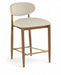Riccio - Stool - Walnut And Gold Frame - Simple Home Plus