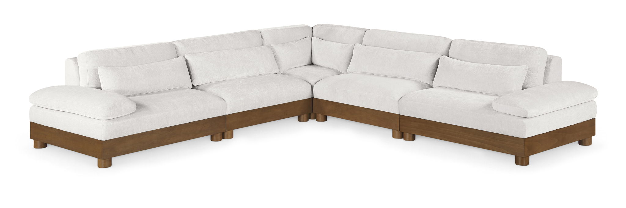 Turin - Chenille Fabric Upholstered Modular Sectional - Cream - Simple Home Plus