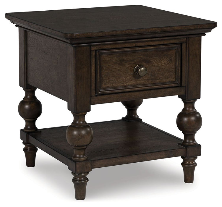 Veramond - Dark Brown - Square End Table - Simple Home Plus