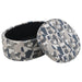 Tomkins - Oval Upholstered Storage Ottoman - Indigo Blue - Simple Home Plus