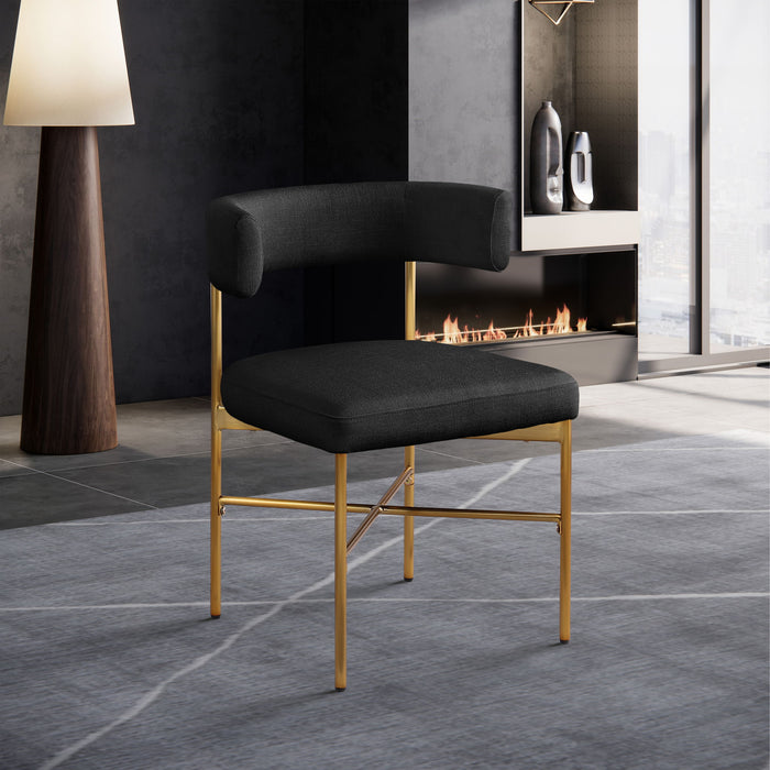Rivage - Durable Dining Chair With Gold Frame (Set of 2) - Simple Home Plus