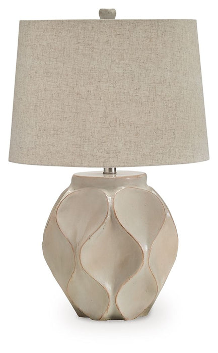 Edselham - Distressed Cream - Paper Table Lamp - Simple Home Plus