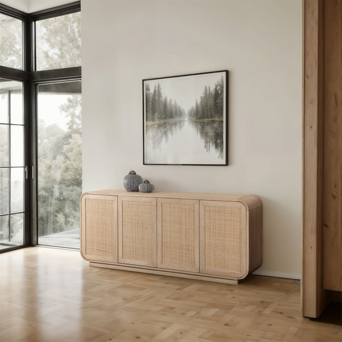 Windsor - 72" Rubberwood Sideboard / Buffet - Natural - Simple Home Plus