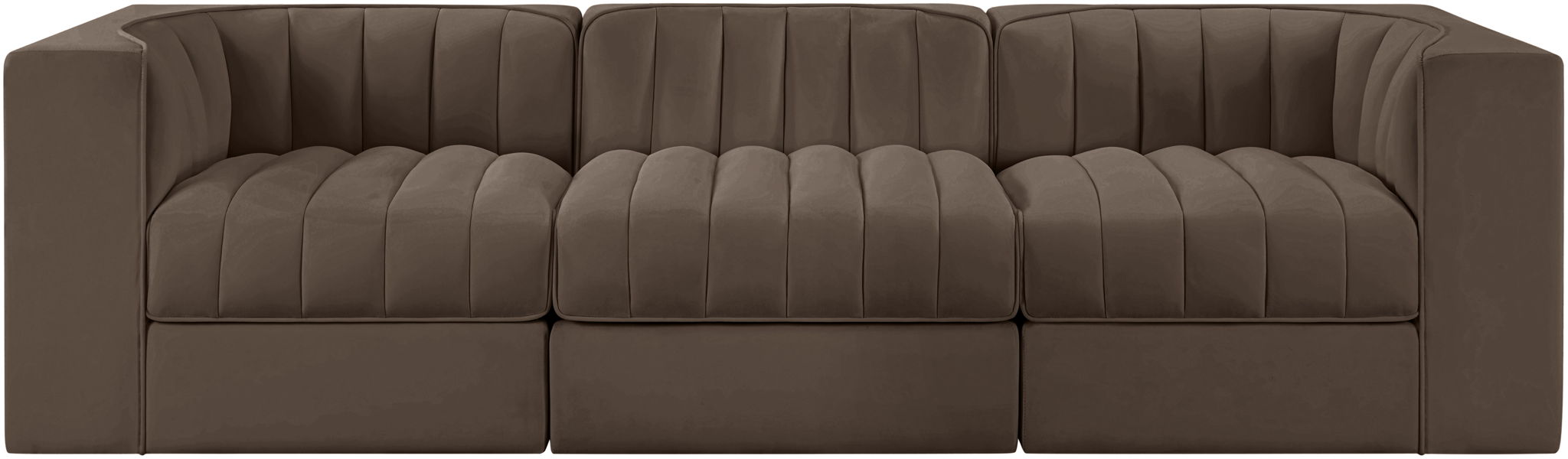 Rummi - Velvet Performance Fabric Upholstered 3 Piece Modular Sofa - Simple Home Plus