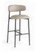 Lupita - Vegan Leather Upholstered Bar Stool (Set of 2) - Taupe / Matte Black - Simple Home Plus
