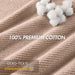 Diagonal Ribbed - 6 Piece Towels Set - Beige - Simple Home Plus