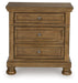 Feddinger - Medium Brown - Two Drawer Night Stand - Simple Home Plus