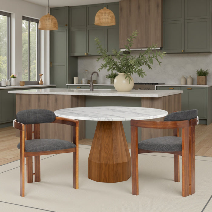 Jazmin - Contemporary Dining Chair (Set of 2) - Walnut / Charcoal - Simple Home Plus