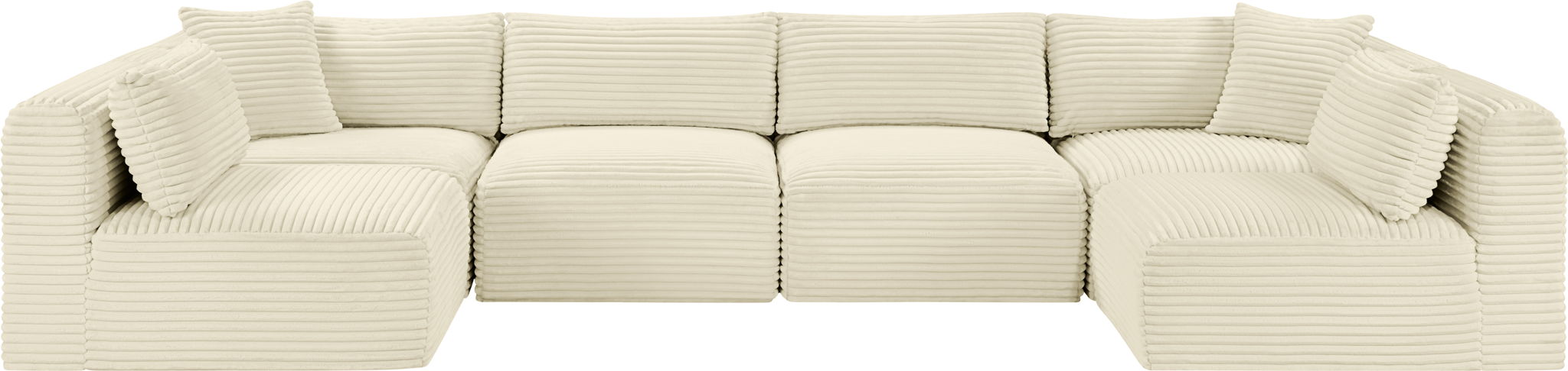 Shaggy - 6 Piece Modular U-Shaped Armless Sectional - Simple Home Plus