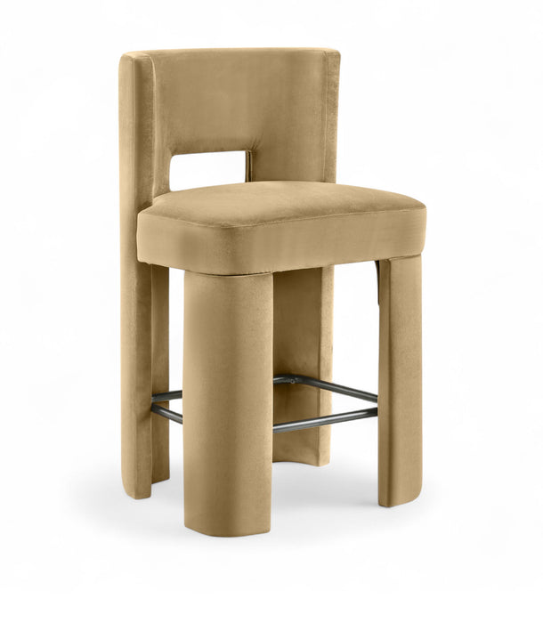 Zuno - Velvet Performance Fabric Upholstered Counter Stool (Set of 2) - Simple Home Plus