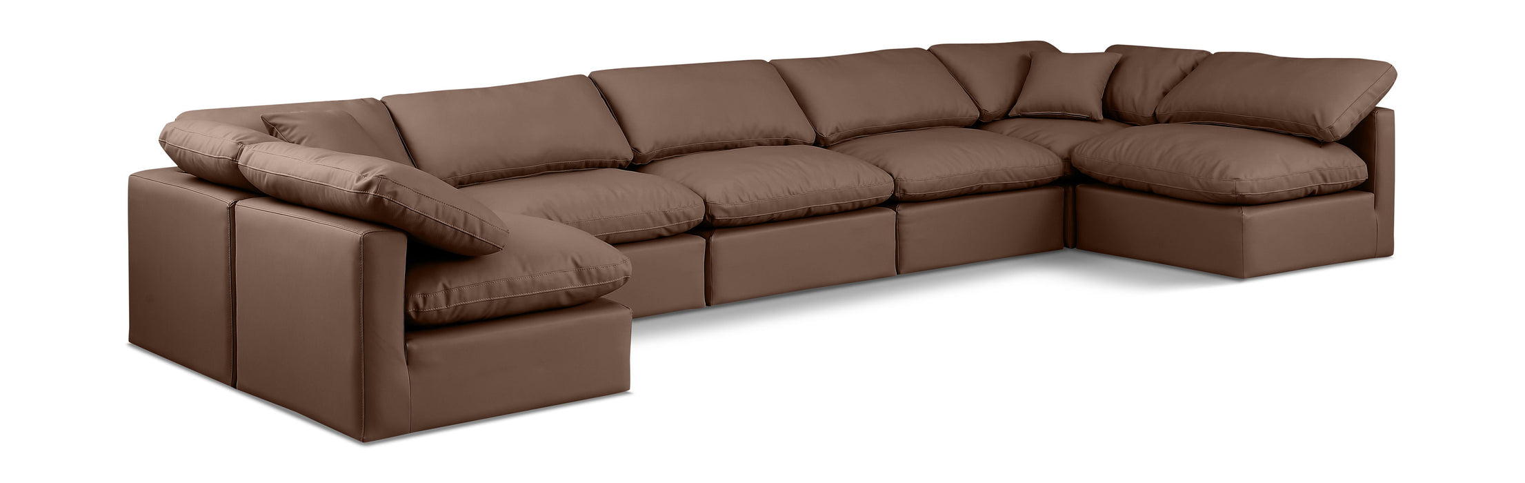 Indulge - Faux Leather 7 Piece Modular U-Shaped Sectional - Simple Home Plus