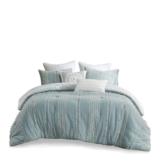 Kara - King 3 Piece Comforter Set - Aqua