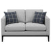 Apperson - Upholstered Track Arm Loveseat - Light Gray - Simple Home Plus