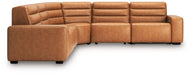 Modero - 5-Piece Power Reclining Sectional - Toffee - Simple Home Plus
