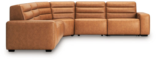 Modero - 5-Piece Power Reclining Sectional - Toffee - Simple Home Plus