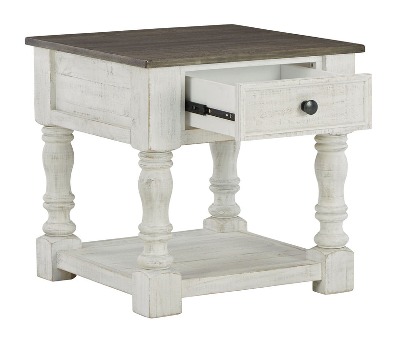 Havalance - White / Gray - Square End Table - Simple Home Plus