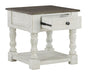 Havalance - White / Gray - Square End Table - Simple Home Plus