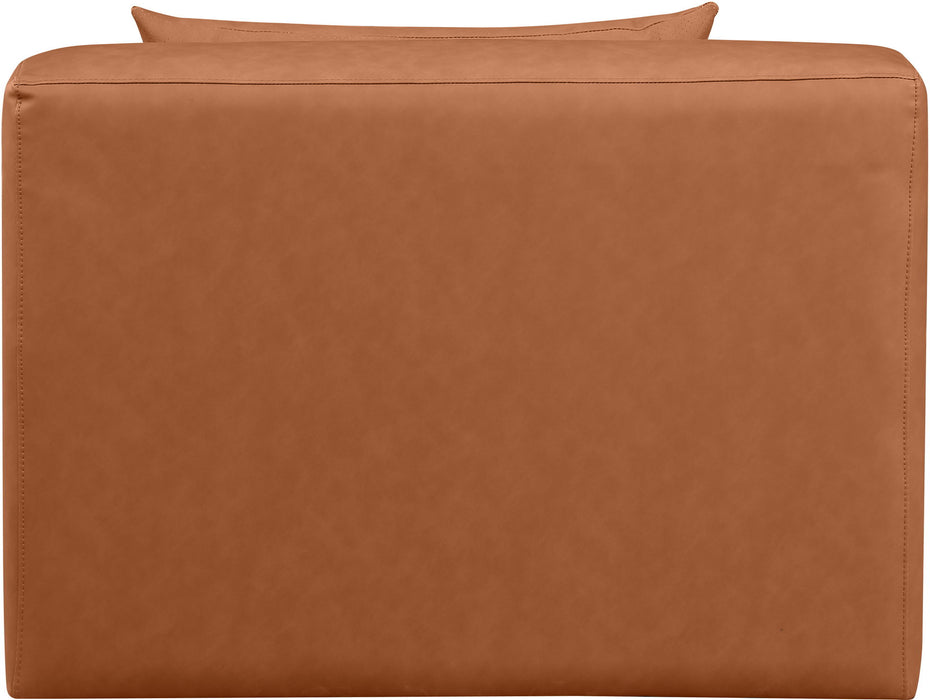 Cube - Armless Chair - Cognac - Simple Home Plus