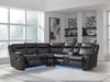 Sultan Meadow - Carbon - 2-Piece Reclining Sectional - Simple Home Plus