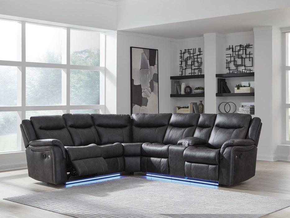 Sultan Meadow - Carbon - 2-Piece Reclining Sectional - Simple Home Plus
