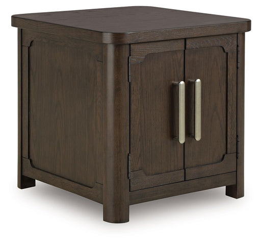 Breckington - Dark Brown - Rectangular 2-door End Table - Simple Home Plus