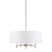 Presidio - 5-Light White Drum Shade Chandelier - Silver / White - Simple Home Plus