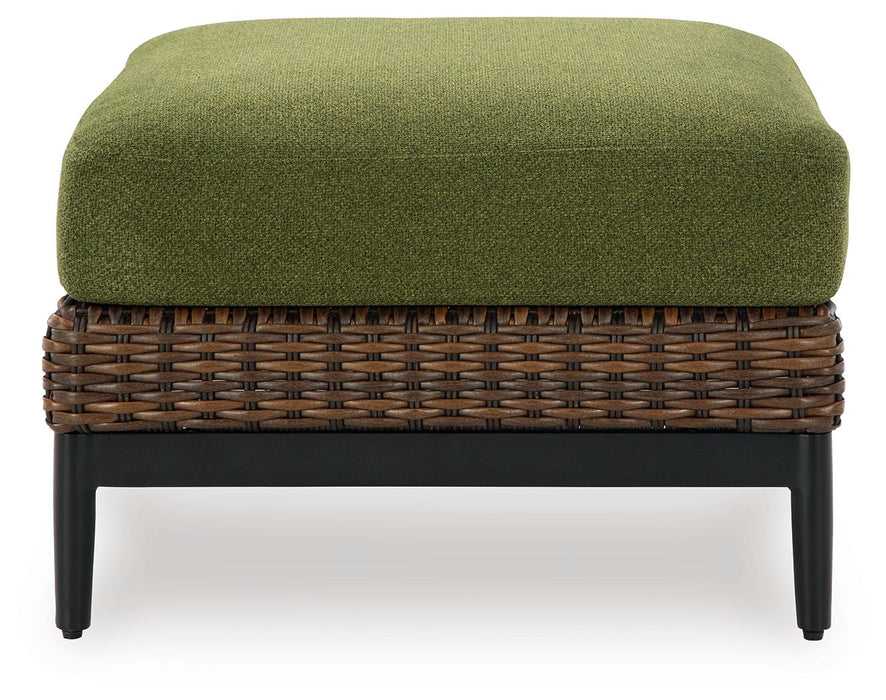 Horizon Hall - Brown / Green - Ottoman With Cushion - Simple Home Plus